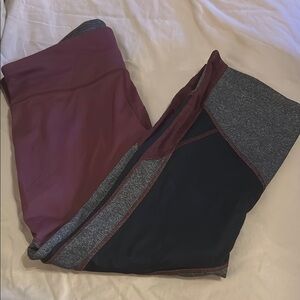 Avia Heather Gray and Burgundy Leggings